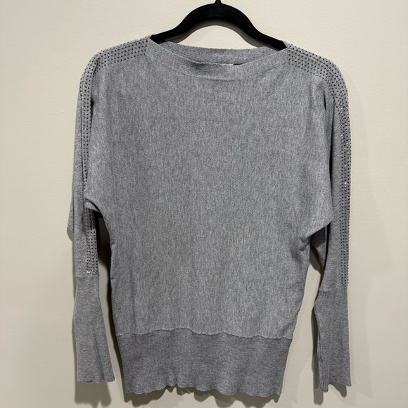 Milano Boatneck Sweater w/ Crystals on shoulders & sleeves - Size Medium ( M ) - Picture 1 of 5